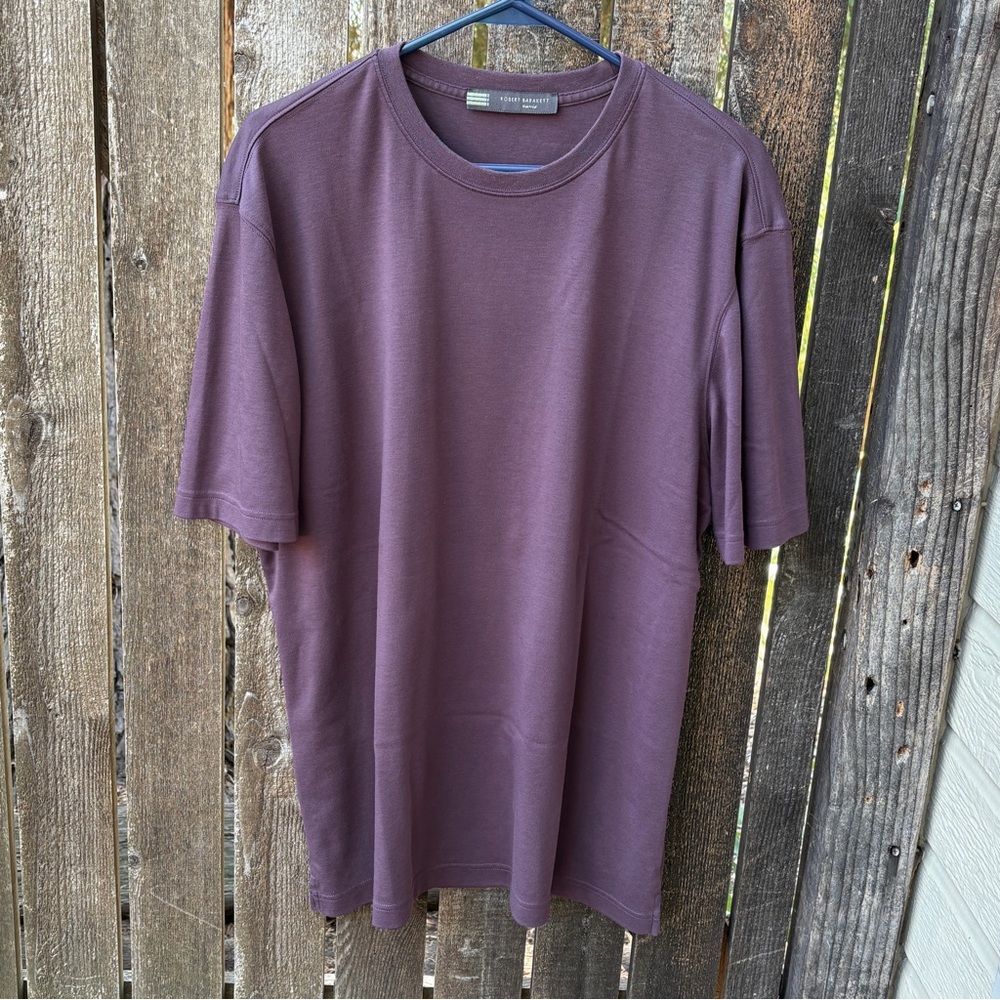 Robert Barakett Men's The Barakett/Georgia Crew Pima Cotton Tee In Purple Sz XL